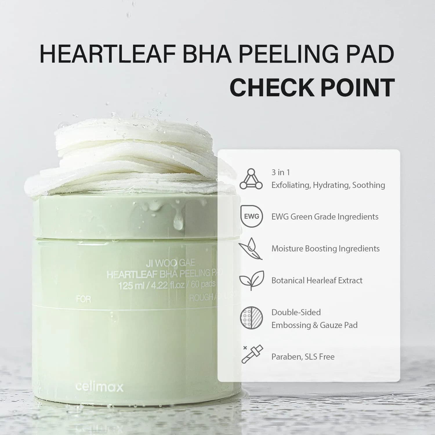 JIWOOGAE Heartleaf BHA Peeling Pad 4