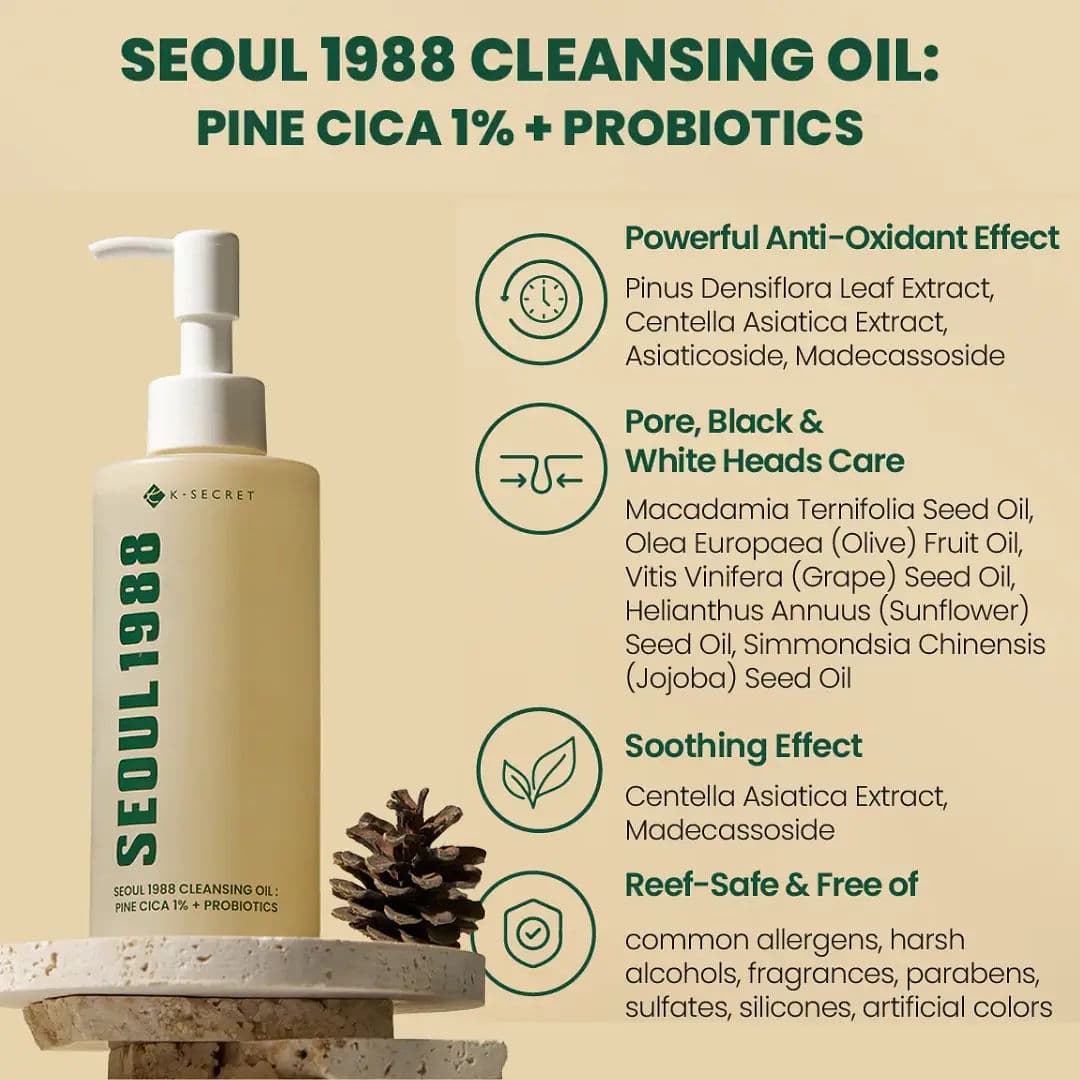 SEOUL 1988 Cleansing Oil : Pine Cica 1% + Probiotics 7
