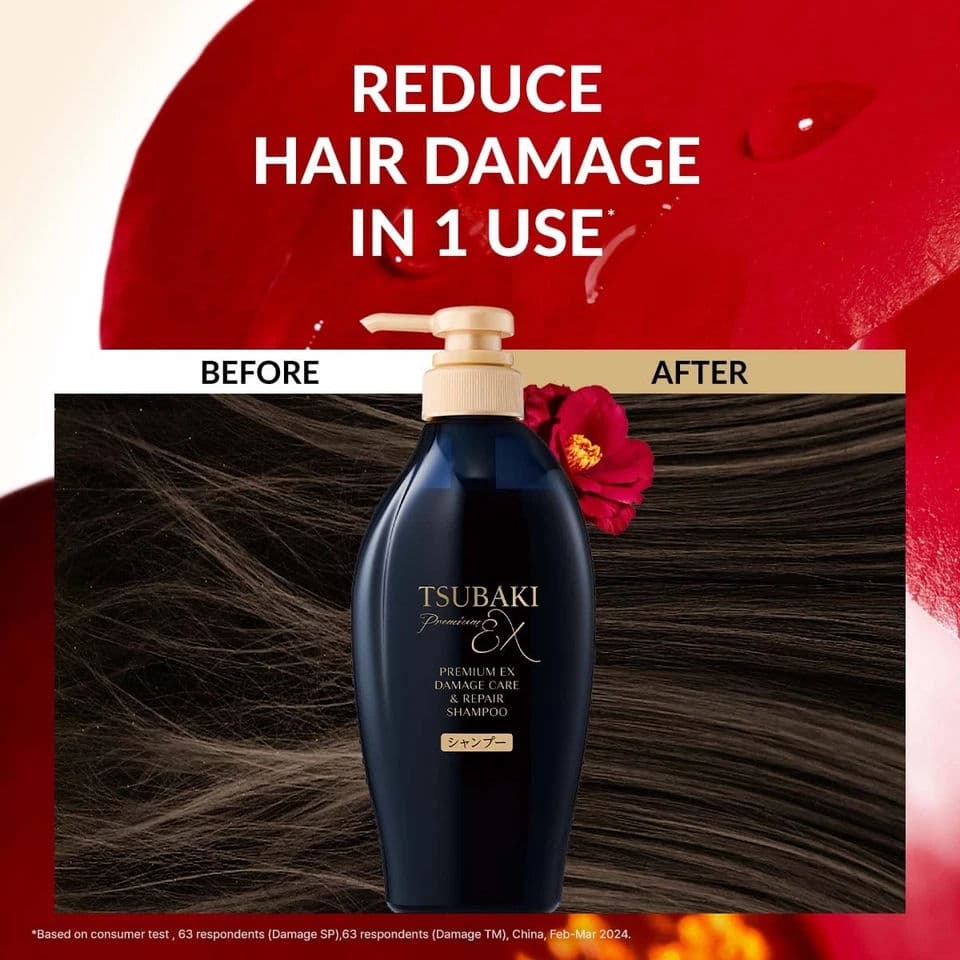 Tsubaki Premium EX Damage Care & Repair Shampoo & Treatment 3