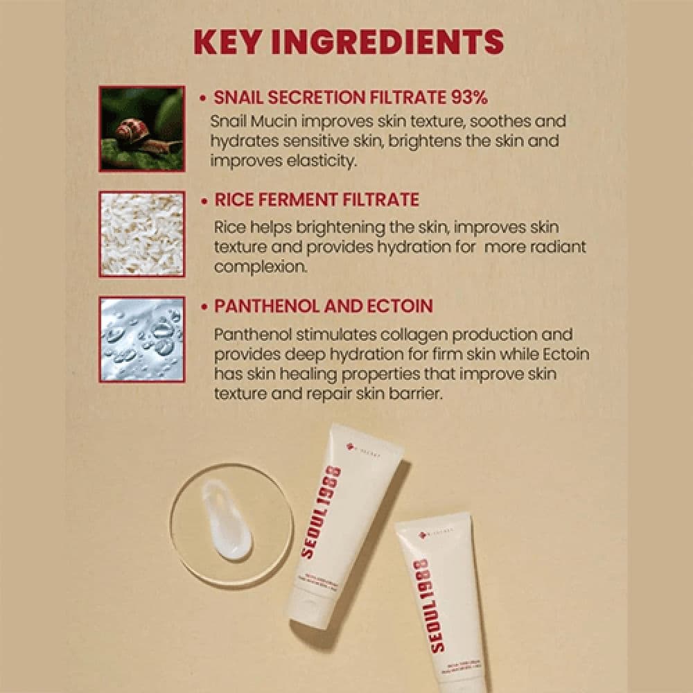 SEOUL 1988 Cream : Snail Mucin 93% + Rice 4