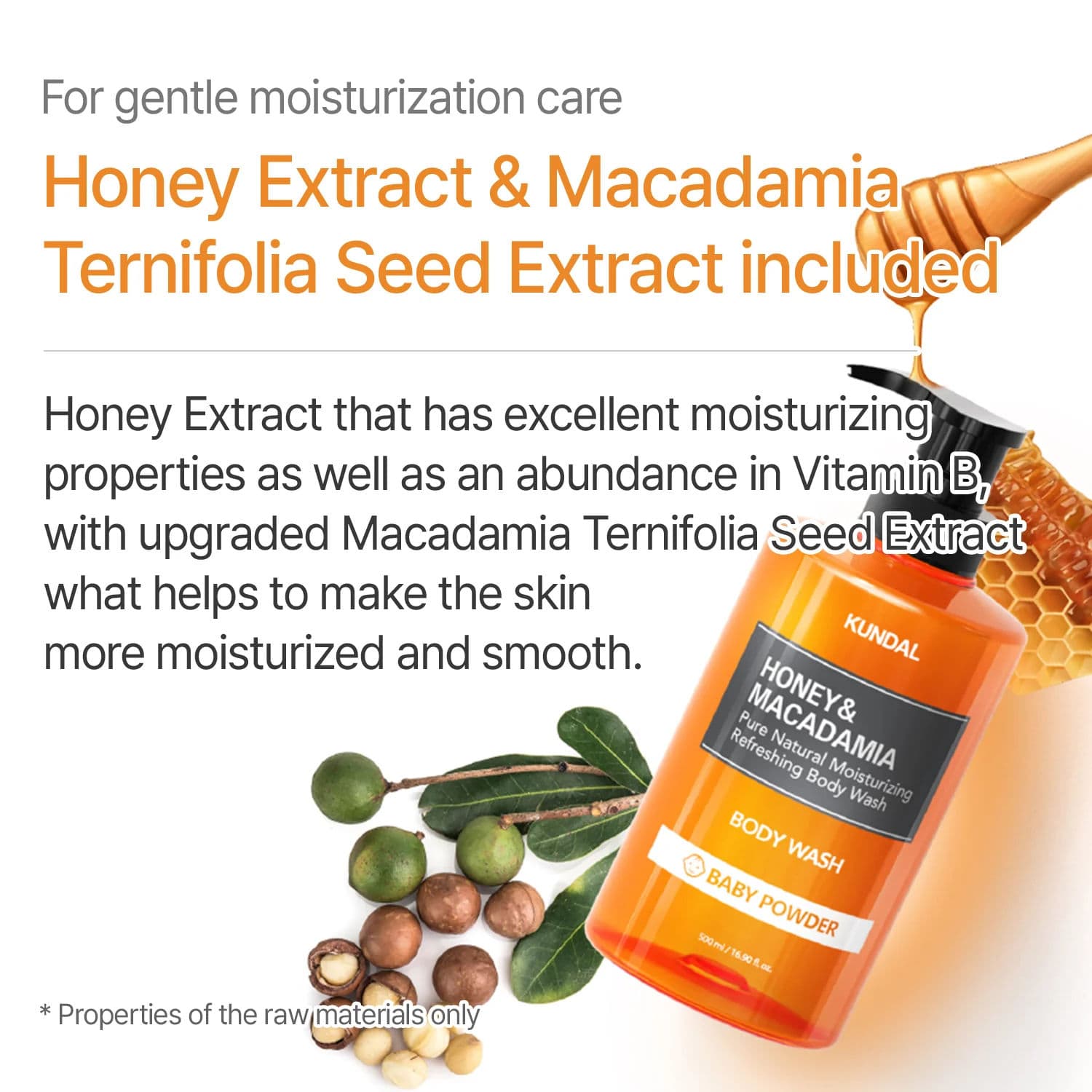 Honey & Macadamia Pure Natural Moisturizing Refreshing Body Wash 4