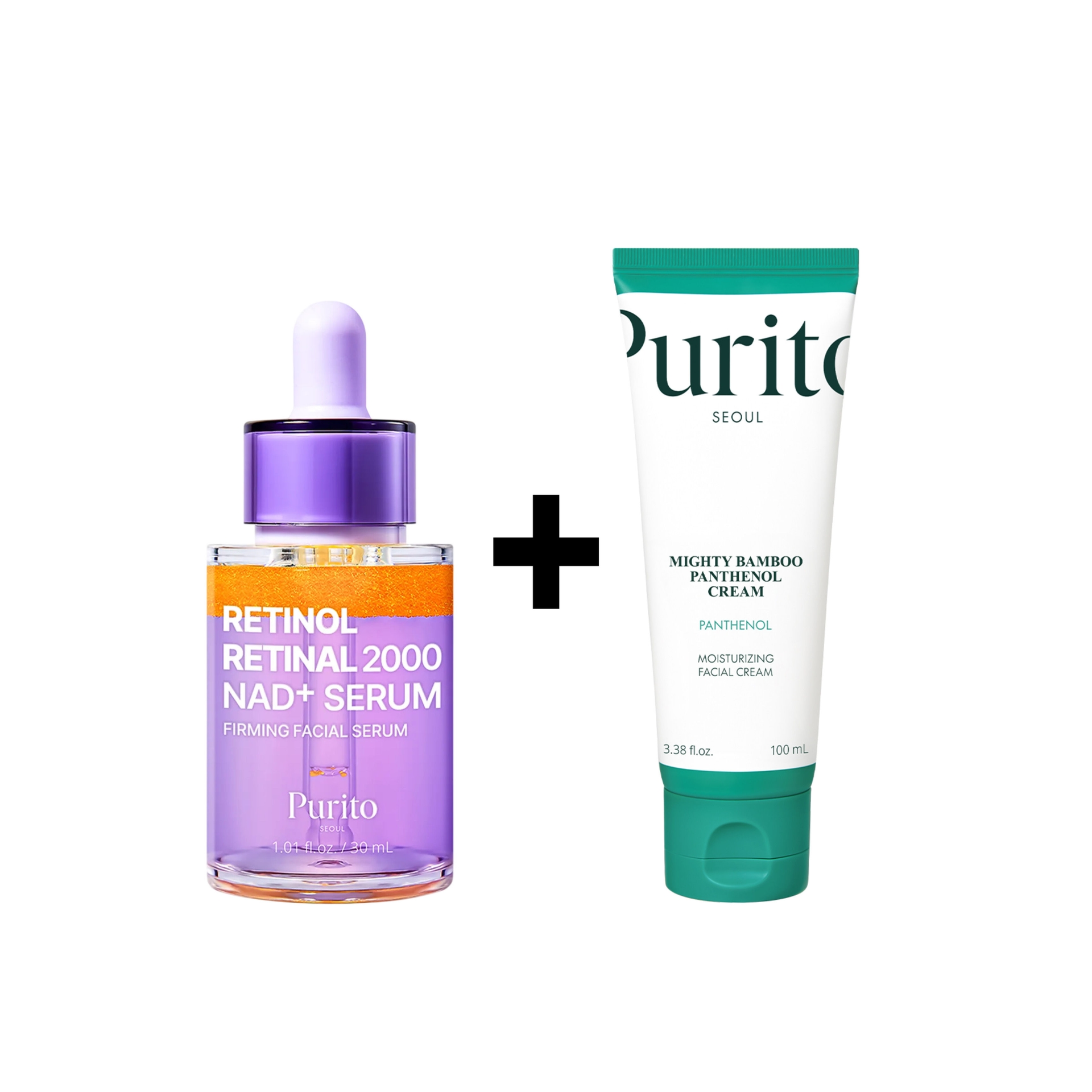 Retinol Retinal 2000 NAD+ Serum + Mighty Bamboo Panthenol Cream